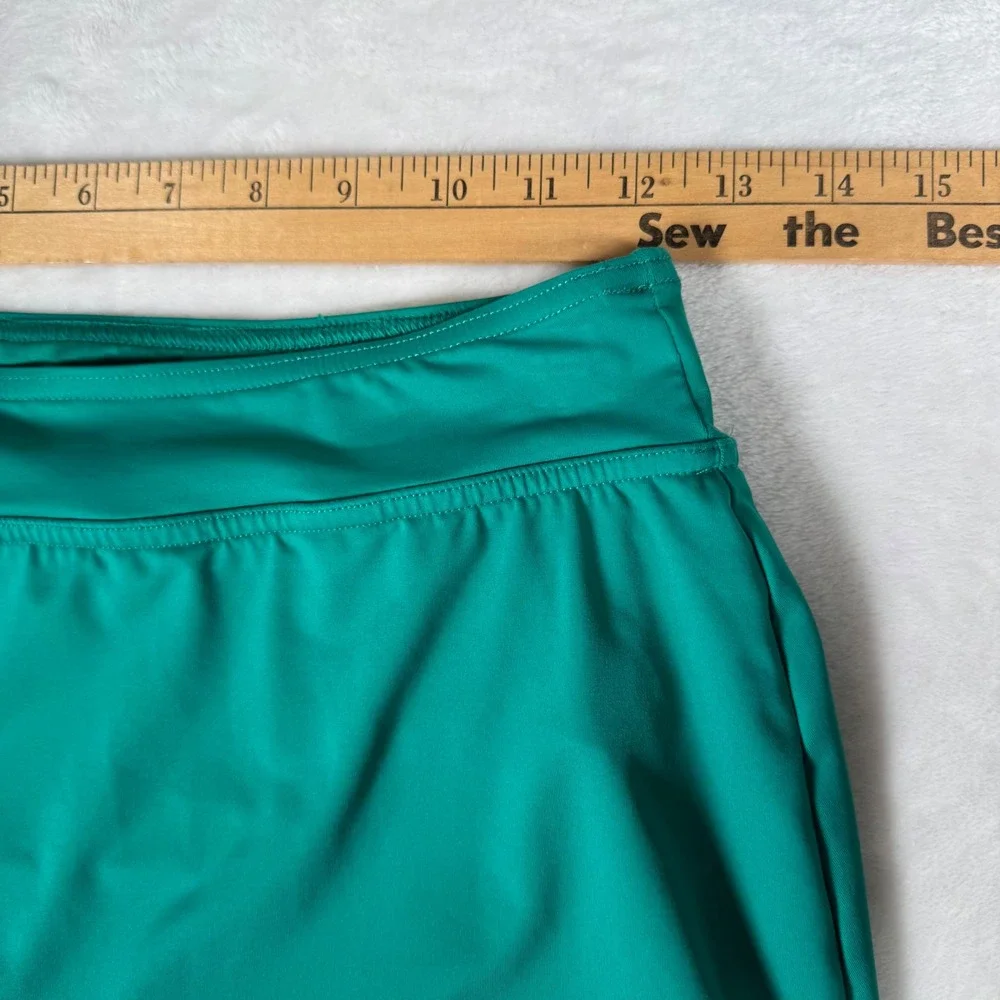 Lands' End Womens 2 Teal‎ Green Swim Skirt Attached Brief Liner 524069